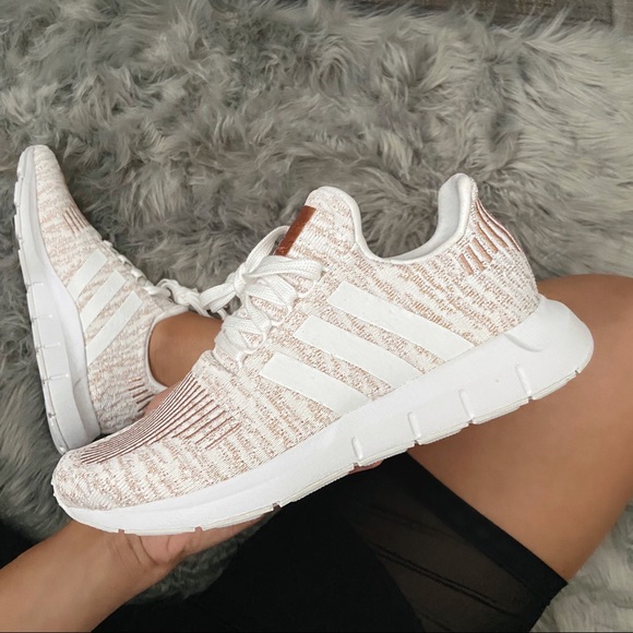 adidas swift white & rose gold shoes